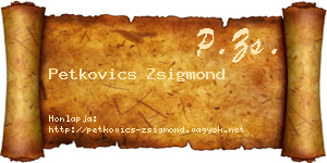 Petkovics Zsigmond névjegykártya