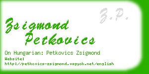 zsigmond petkovics business card